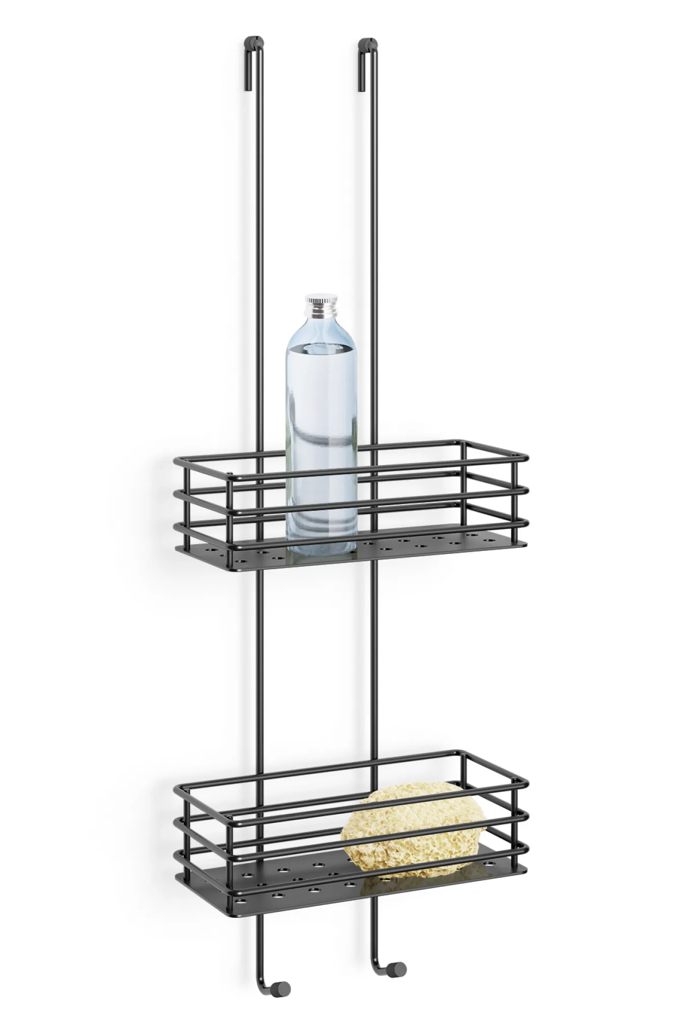 Clearance Bath & Living Zack IPARO shower basket for glass wall 40521 black