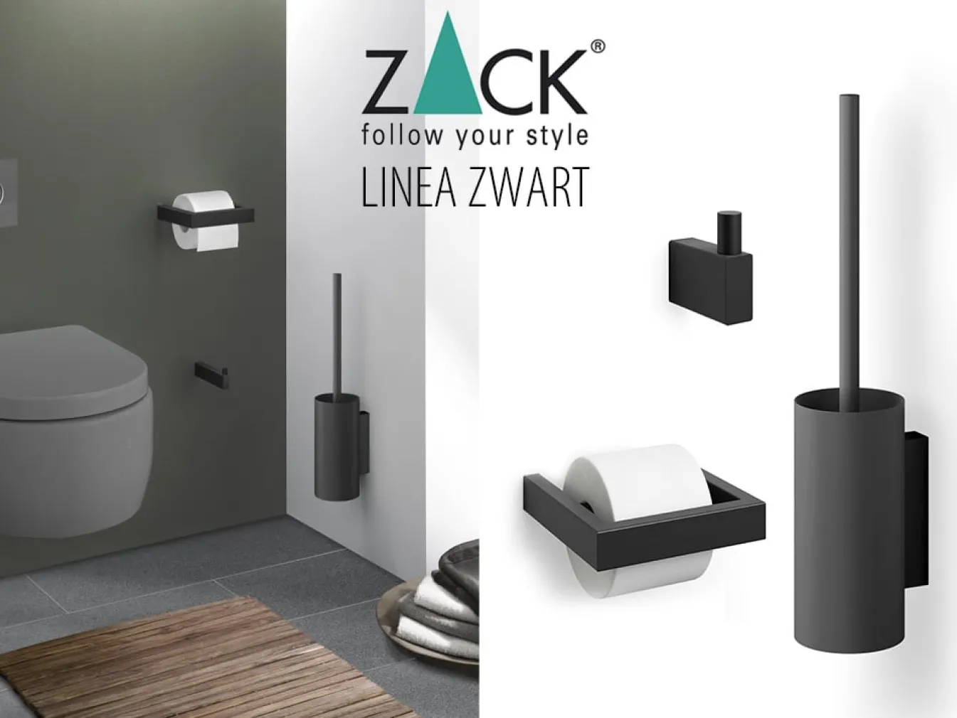 New Bath & Living Zack LINEA 3-piece basic package black